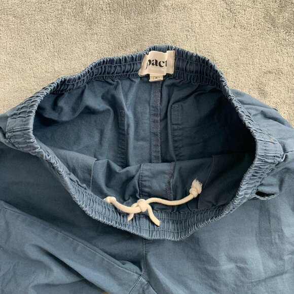Pact Short Men Medium Blue Stretch Waist Organic Cotton Drawstring Casual Preppy - Picture 5 of 9